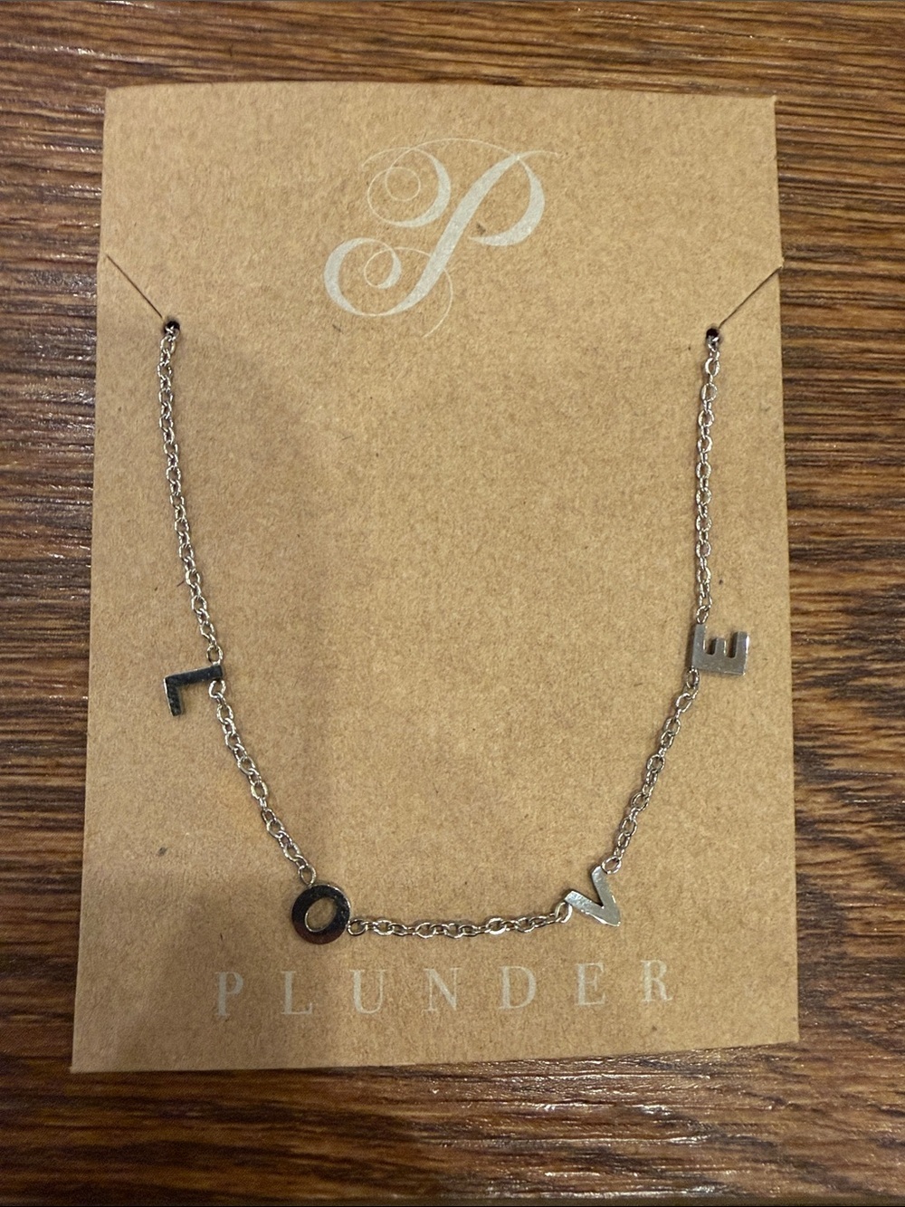 Plunder Silver-tone LOVE Letter Necklace